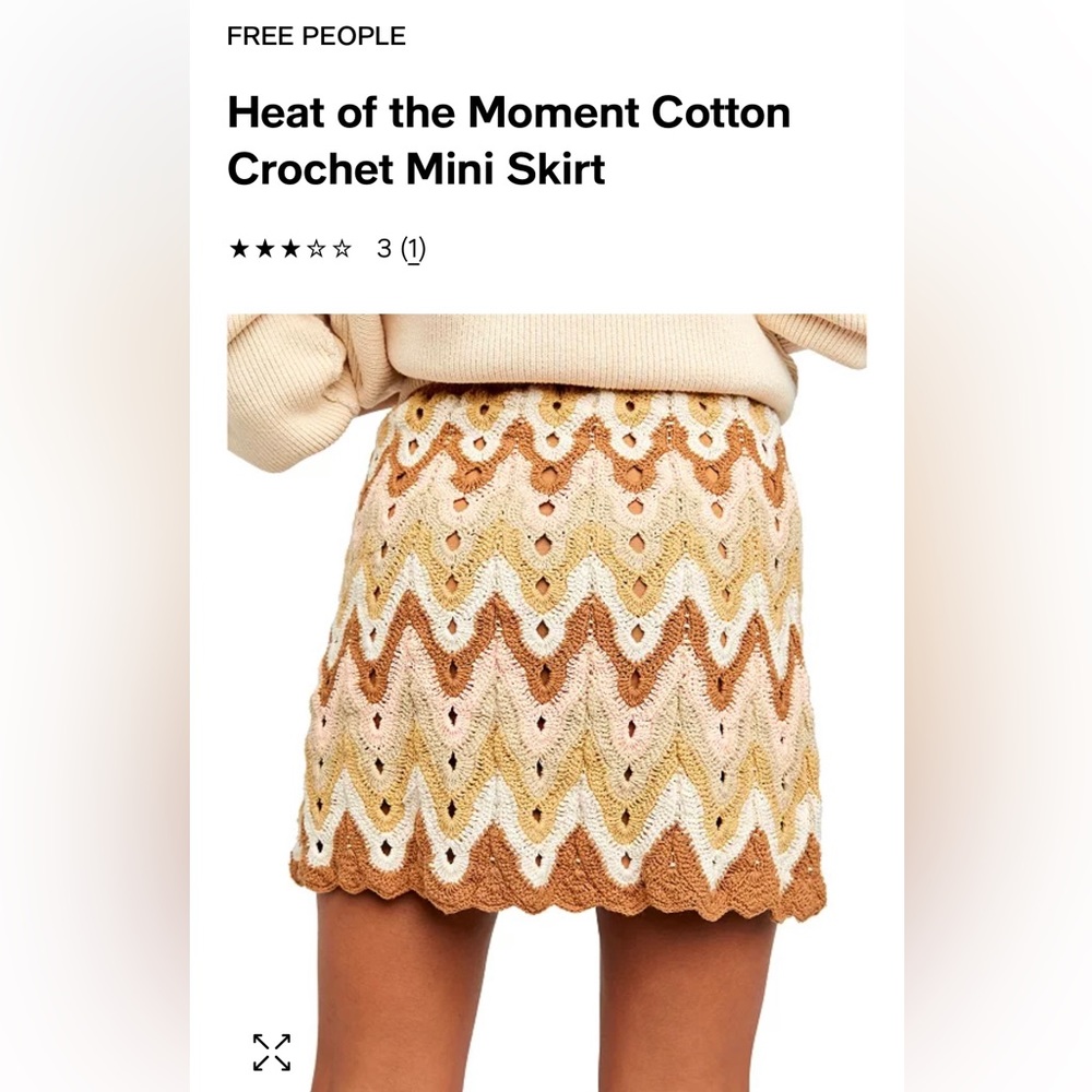 Free people crochet lined mini skirt